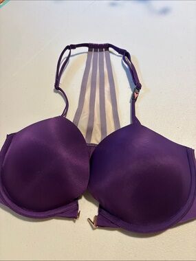 Victoria's Secret Deep Purple Strappy Front-Close Bra - 32 D